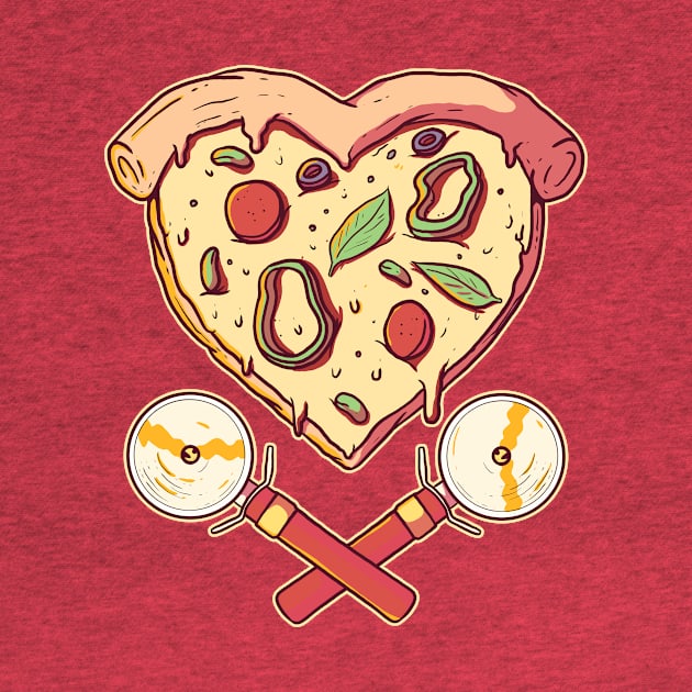 Heart Shaped Pizza Slice with Cutters by SLAG_Creative